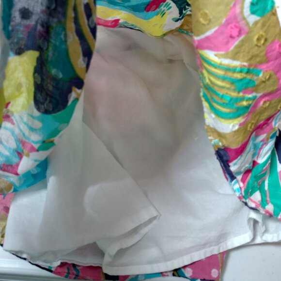 J Crew Skirt Outfit Size 0 P Petite Pink Blue Floral Halter Ruffled Blue Pink - Picture 16 of 16